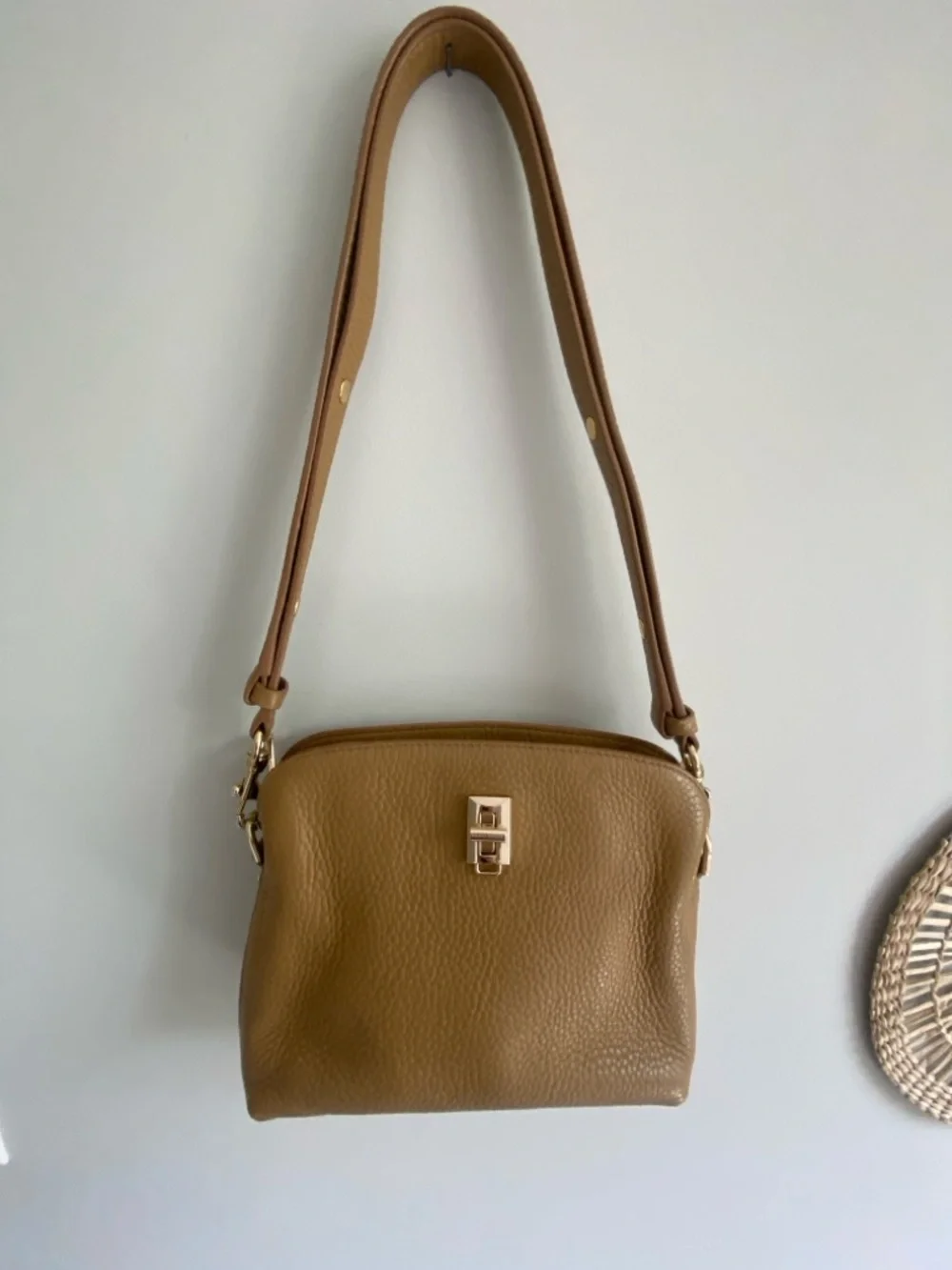 Rebecca Minkoff Darren Zip Top Two Way Women's Tan Pebble Leather Bag